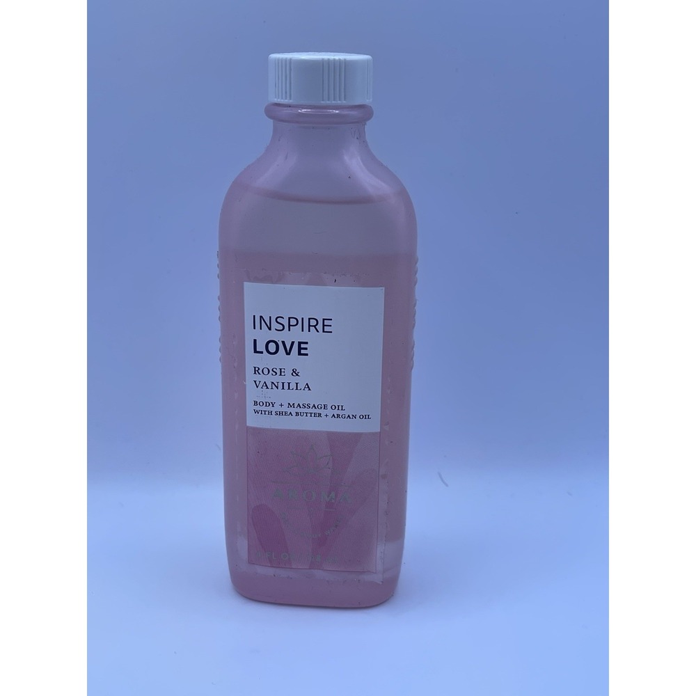 BATH & BODY WORKS ROSE + VANILLA BODY + MASSAGE OIL 4 FL OZ